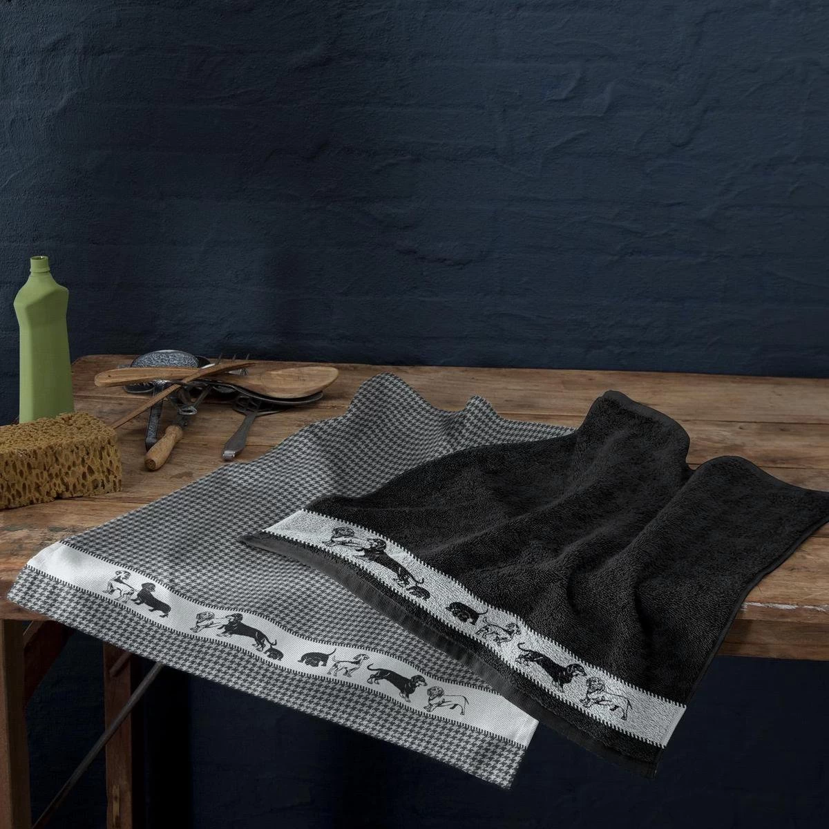 DDDDD Saar - 2x Theedoek & 2x Keukendoek - Black 6 DDDDD Saar - 2x Theedoek & 2x Keukendoek - Black - Afbeelding 4