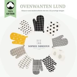 Ovenwanten Van Sophie Nordinn® - Ovenhandschoenen Lund (Artistiek Zwart) - Ovenwanten 2 Stuks - Katoen -Thuiskeuken 1200x1200 1089