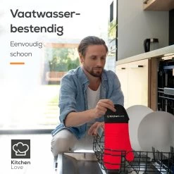 KitchenLove Ovenwanten - 2 Stuks Ovenhandschoenen - Hittebestendig Tot 250 °C - Siliconen - Rood -Thuiskeuken 1200x1200 1097