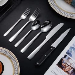 Deleca 12 Persoons Bestekset (72-delig) - Lepels, Messen, Vorken & Steakmessen - Vaatwasserbestendig - Zilver / RVS -Thuiskeuken 1200x1200 1136