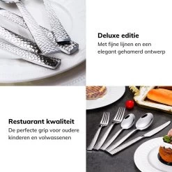 Deleca 6 Persoons Bestekset Deluxe (30-delig) - Vorken, Lepels En Messen - Vaatwasserbestendig - Gehamerd - Zilver / RVS -Thuiskeuken 1200x1200 1191