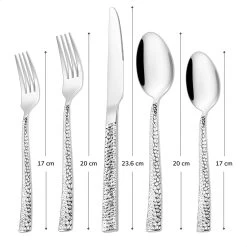 Deleca 6 Persoons Bestekset Deluxe (30-delig) - Vorken, Lepels En Messen - Vaatwasserbestendig - Gehamerd - Zilver / RVS -Thuiskeuken 1200x1200 1193