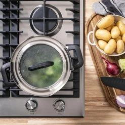 BK Flow Cool Black Glas Kookpannenset - 4-delig - Zwart - Glazen Deksel - Veilig Afgietsysteem - Inductie -Thuiskeuken 1200x1200 122