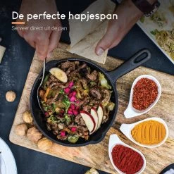 Ocina Gietijzeren Pan – ø30,5cm - Skillet - Koekenpan – Hapjespan – Koekenpan Inductie – Koekenpannenset - Gietijzeren Pan Bbq - Gietijzer -Thuiskeuken 1200x1200 16
