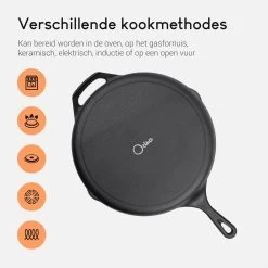 Ocina Gietijzeren Pan – ø30,5cm - Skillet - Koekenpan – Hapjespan – Koekenpan Inductie – Koekenpannenset - Gietijzeren Pan Bbq - Gietijzer -Thuiskeuken 1200x1200 17