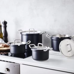 BK Q-linair Master Black Kookpannenset - 5-delig - Veilig Afgietsysteem - Inductie -Thuiskeuken 1200x1200 321