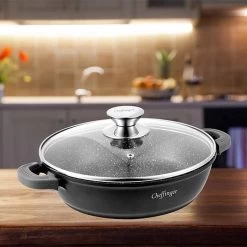 Cheffinger 28cm Lage Kookpot / Braadpan - CF-SC28 -Thuiskeuken 1200x1200 331