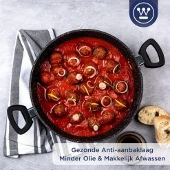 Westinghouse Hapjespan Inductie - Ø 32 Cm - Zwart Marmer - Met Deksel -Thuiskeuken 1200x1200 366