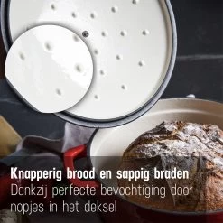 Daumonet Carême Rouge Gietijzeren Braadpan - Sudderpan Kersen Rood - Rond - Ø26 Cm - 4,4 Liter - PFAS & PFOA Vrij - Emaille - Geschikt Voor Alle Warmtebronnen - Elektrisch - Gas - Halogeen - Inductie - Keramisch - Vaatwasserbestendig -Thuiskeuken 1200x1200 379