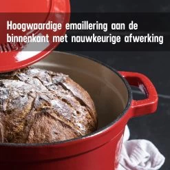 Daumonet Carême Rouge Gietijzeren Braadpan - Sudderpan Kersen Rood - Rond - Ø26 Cm - 4,4 Liter - PFAS & PFOA Vrij - Emaille - Geschikt Voor Alle Warmtebronnen - Elektrisch - Gas - Halogeen - Inductie - Keramisch - Vaatwasserbestendig -Thuiskeuken 1200x1200 384