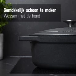 Gietijzeren Braadpan - Sudderpan Zwart Van Daumonet - Ovaal - Ø 29 Cm - 3 Liter - 100% PFAS & PFOA Vrij - Emaille - Geschikt Voor Alle Warmtebronnen - Elektrisch - Gas - Halogeen - Inductie - Keramisch - Vaatwasserbestendig -Thuiskeuken 1200x1200 415