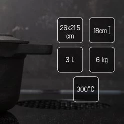 Gietijzeren Braadpan - Sudderpan Zwart Van Daumonet - Ovaal - Ø 29 Cm - 3 Liter - 100% PFAS & PFOA Vrij - Emaille - Geschikt Voor Alle Warmtebronnen - Elektrisch - Gas - Halogeen - Inductie - Keramisch - Vaatwasserbestendig -Thuiskeuken 1200x1200 417