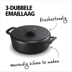 Brabantia The Dutch Braadpan - Matt Black - 28 Cm - Gietijzer -Thuiskeuken 1200x1200 480
