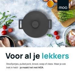 MOA Gietijzeren Braadpan - Inhoud 7,1 Liter - 29CM - Rond - Alle Warmtebronnen - Ook Voor Inductie - Gewicht 7,6 Kg - Zwart - MC29B -Thuiskeuken 1200x1200 548