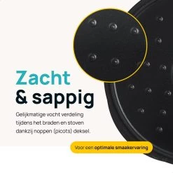 MOA Gietijzeren Braadpan - Inhoud 7,1 Liter - 29CM - Rond - Alle Warmtebronnen - Ook Voor Inductie - Gewicht 7,6 Kg - Zwart - MC29B -Thuiskeuken 1200x1200 550