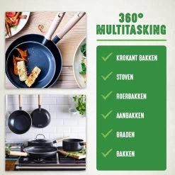 GreenChef Vintage Wokpan 28cm/3.7L - Zwart - Inductie - PFAS-vrij -Thuiskeuken 1200x1200 6