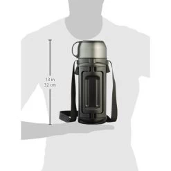 Lock&Lock Thermoskan - Isoleerkan - Thee En Koffie - Lekvrij - 1,5 Liter - RVS - Inklapbaar Handvat - Zwart -Thuiskeuken 1200x1200 634