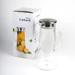MÊZON® Schenkkan - Glazen Waterkan - Waterkaraf Voor Fruitwater - Multifunctionele Decanteer Karaf - Kan Met Deksel - 1.5L Capaciteit -Thuiskeuken 1200x1200 680