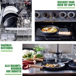 GreenChef Vintage Wokpan 28cm/3.7L - Zwart - Inductie - PFAS-vrij -Thuiskeuken 1200x1200 7