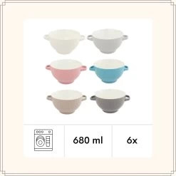 OTIX Soepkommen - Set Van 6 - Met Oor - Stapelbaar - Aardewerk - 680 Ml - 6 Kleuren 11 OTIX Soepkommen - Set Van 6 - Met Oor - Stapelbaar - Aardewerk - 680 Ml - 6 Kleuren -Thuiskeuken 1200x1200 714