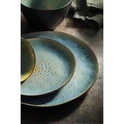 Palmer Serviesset Lotus Stoneware 6-persoons 24-delig Zwart Turquoise -Thuiskeuken 1200x1200 730