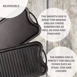 Nuovva Dubbelzijdig Gietijzeren Grillplaat - 50cm X 26cm -Thuiskeuken 1200x1200 78