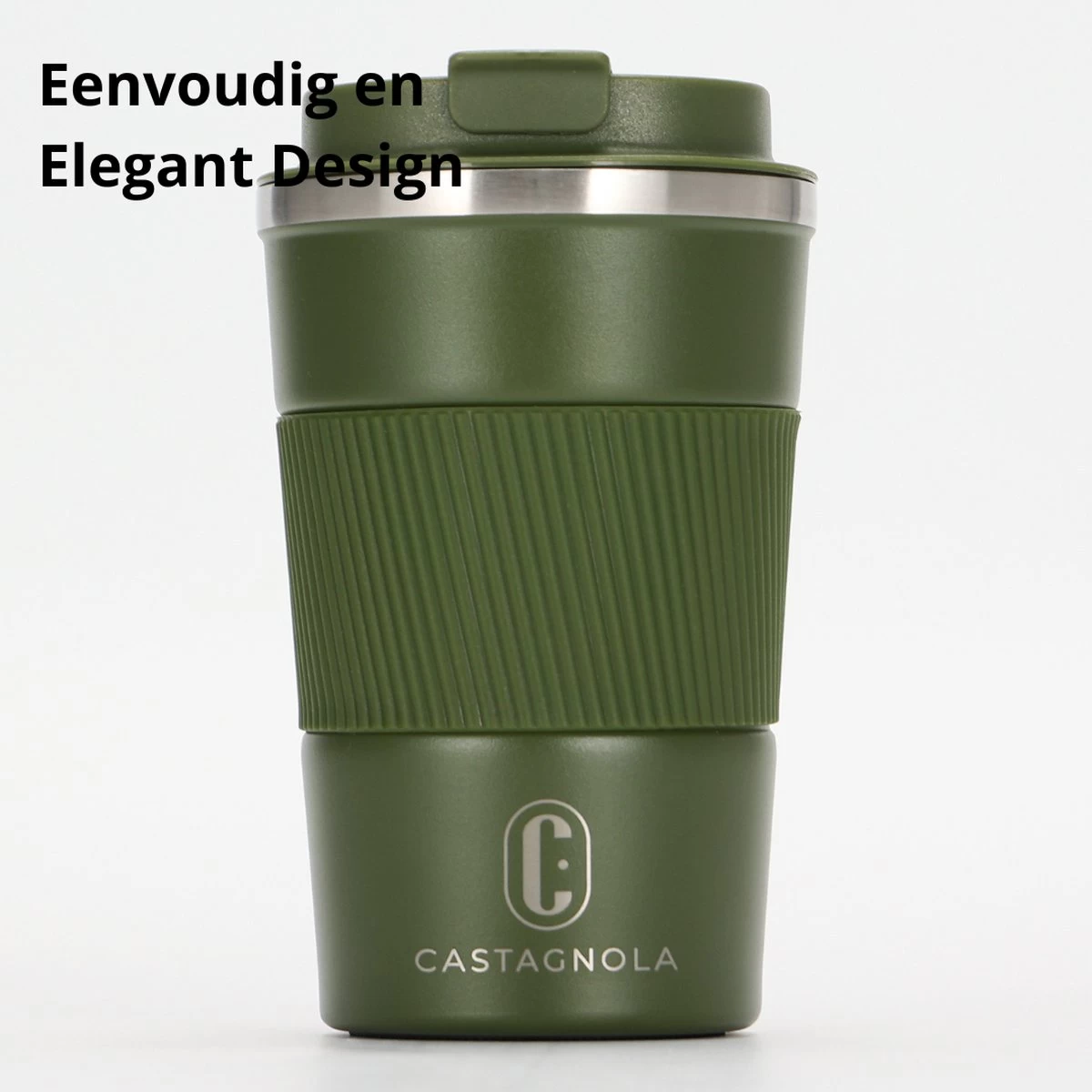 Castagnola Design RVS Koffiebeker To Go - Groen - 380ml - Thermosbeker - Theebeker 4 Castagnola Design RVS Koffiebeker To Go - Groen - 380ml - Thermosbeker - Theebeker - Afbeelding 2