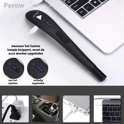 Oplaadbare Lange Elektrische Aansteker - Zwart - Duurzame Plasma Aansteker - Inclusief Cadeauverpakking - BBQ - Kaarsen -Thuiskeuken 1200x1200 836