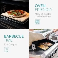 Navaris Pizzasteen XL Voor Oven En Barbecue - Rechthoekige Pizzaplaat 38 X 30 Cm - Inclusief Pizzaschep Met Extra Lang Handvat En Receptenboek -Thuiskeuken 1200x1200 934