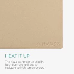 Navaris Pizzasteen XL Voor Oven En Barbecue - Rechthoekige Pizzaplaat 38 X 30 Cm - Inclusief Pizzaschep Met Extra Lang Handvat En Receptenboek -Thuiskeuken 1200x1200 935