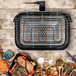 Princess 112252 Hybride Barbecue – Elektrische BBQ - Tafelmodel - 2000W - 44x 29cm - Gebruik Elektrisch Of Met Kolen -Thuiskeuken 1200x1200 943