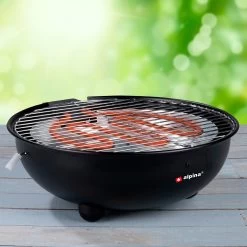 Alpina Elektrische BBQ - Tafel-Barbecue - Geen Rook - Binnen Barbecueën - 1250W - Ø 30 Cm - Zwart -Thuiskeuken 1200x1200 954