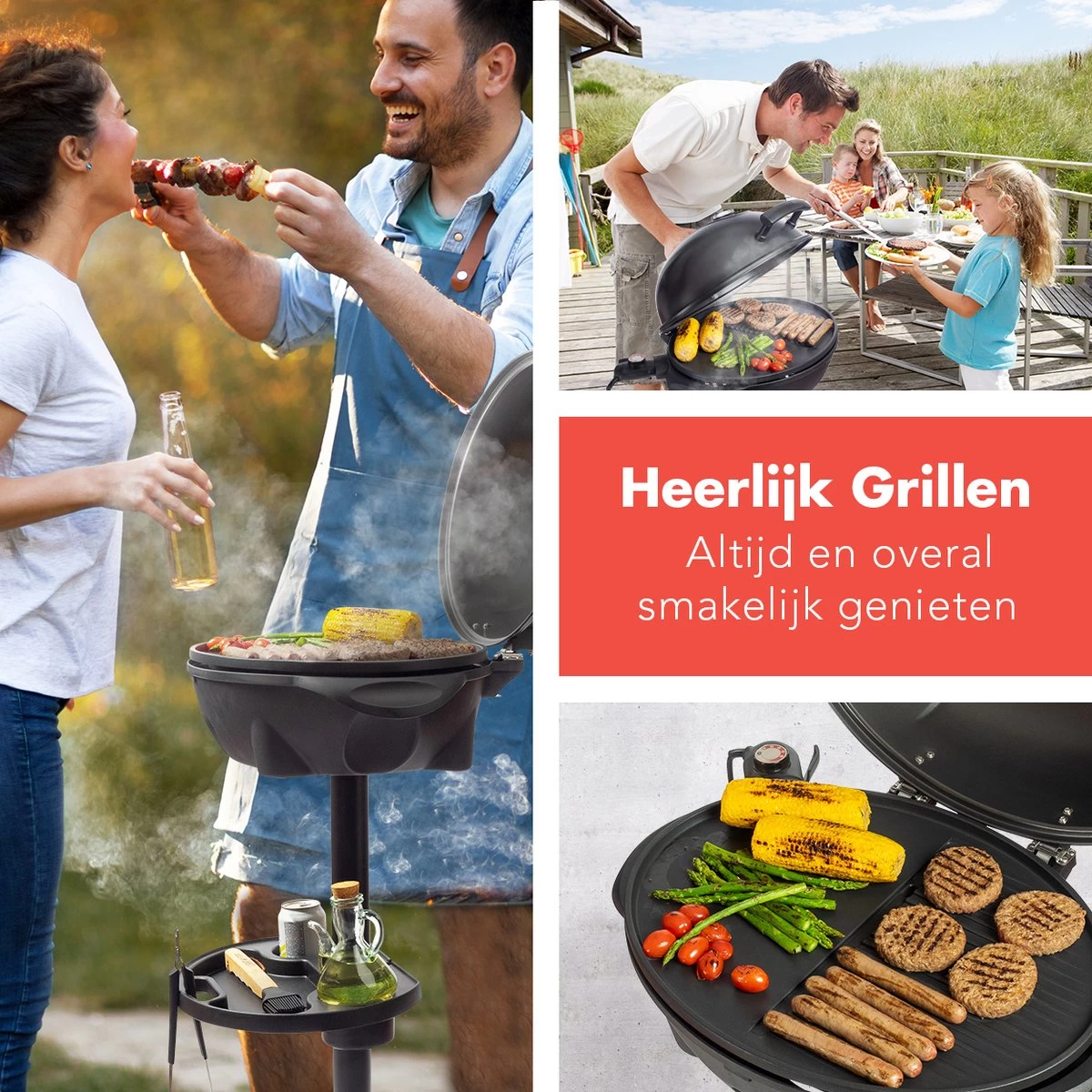 KitchenBrothers Elektrische BBQ - Met Grillplaat - Anti-aanbaklaag - Incl. Plank/Houders - Grilloppervlak 46,5x33,8cm - Tot 300°C - 2400W - Zwart 10 KitchenBrothers Elektrische BBQ - Met Grillplaat - Anti-aanbaklaag - Incl. Plank/Houders - Grilloppervlak 46,5x33,8cm - Tot 300°C - 2400W - Zwart - Afbeelding 8