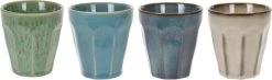 Cappuccino Kopjes - 4 Stuks - In Mooie Blauwe En Groene Kleuren
