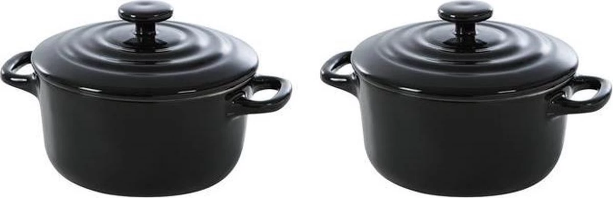 BK Bourgogne Cocotte Ø 10 Cm - 2 Stuks - Zwart - Oven 3 BK Bourgogne Cocotte Ø 10 Cm - 2 Stuks - Zwart - Oven