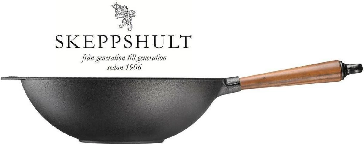 Skeppshult - Wokpan Walnoot Handgreep 32 Cm 4 Skeppshult - Wokpan Walnoot Handgreep 32 Cm - Afbeelding 2