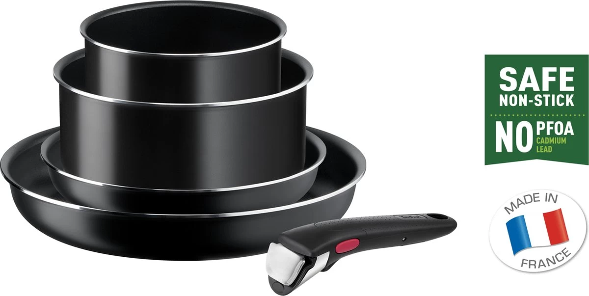 Tefal Ingenio Easy Cook & Clean - Pannenset - 5-delig - Niet Geschikt Voor Inductie 4 Tefal Ingenio Easy Cook & Clean - Pannenset - 5-delig - Niet Geschikt Voor Inductie - Afbeelding 2