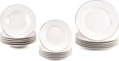 LeRijn® Serviesset Deventer 6 Persoons - 18 Delig - Licht Crème Wit Met Gouden Rand En Motief - Dinerborden - Soepborden - Dessertborden - Borden Servies - Bordenset -Thuiskeuken 1200x612 3