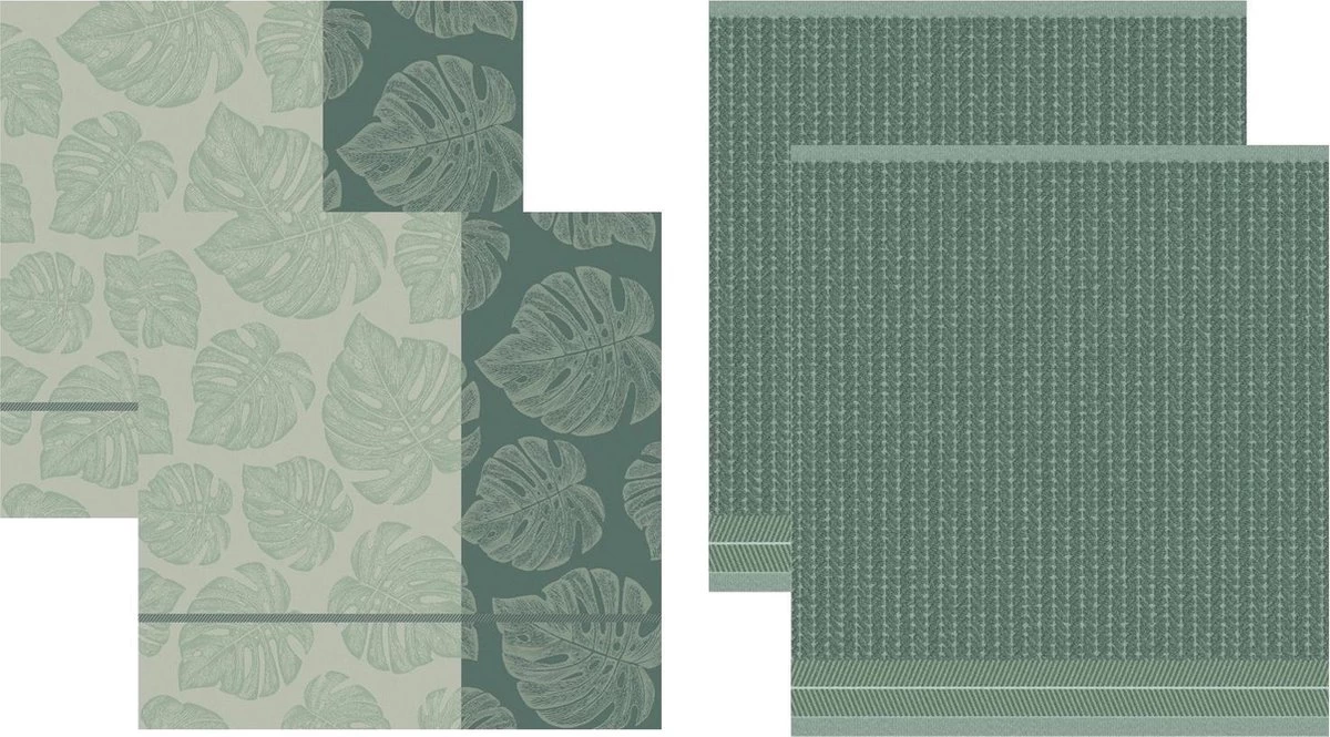 DDDDD Monstera - 2x Theedoek & 2x Keukendoek - Laurel 3 DDDDD Monstera - 2x Theedoek & 2x Keukendoek - Laurel