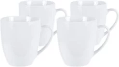 Excellent Houseware Set Van 4x Stuks Bekers/mokken Wit 380 Ml Van Porselein - Melkbekers -Thuiskeuken 1200x682 2