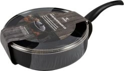 Cast Iron - Hapjespan - Ø28cm - Keramische Anti-aanbak Laag - Met Deksel - PFOA Vrij - Krasvast - Zwart -Thuiskeuken 1200x695 1