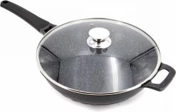 Cheffinger Wokpan Met Deksel - 32cm - Zwart - Pan - Keukenaccessoires -Thuiskeuken 1200x767