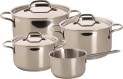 Sola Pannenset Mirage - 4 Delig - Ø 16,16,18,20 Cm - Zilver - RVS - Sandwichbodem -Thuiskeuken 1200x770