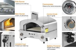 Bighorn Outdoor Edelstaal Gas Pizza Oven - Draagbare Gas Barbecue - Edelstaal -Model SRGG20001 -Thuiskeuken 1200x787 2