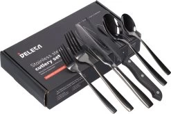Deleca 6 Persoons Bestekset (36-delig) - Lepels, Messen, Vorken & Steakmessen - Vaatwasserbestendig - Zwart / RVS -Thuiskeuken 1200x796 17