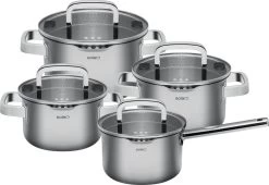 Sola Pannenset Juvia - 4 Delig - Ø 16,16,18,20 Cm - Zilver - RVS - Sandwichbodem -Thuiskeuken 1200x826 1