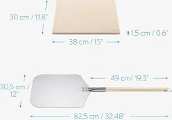 Navaris Pizzasteen XL Voor Oven En Barbecue - Rechthoekige Pizzaplaat 38 X 30 Cm - Inclusief Pizzaschep Met Extra Lang Handvat En Receptenboek -Thuiskeuken 1200x834 3