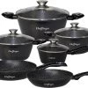 Cheffinger Pannenset - 10 Delig - Marmeren Coating - Inductie - Met Glazen Deksels - Zwart -Thuiskeuken 1200x836 2