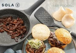 Sola Koekenpan Fair Cooking - Ø 28 Cm - Zwart/wit - Aluminium - Antiaanbaklaag -Thuiskeuken 1200x842