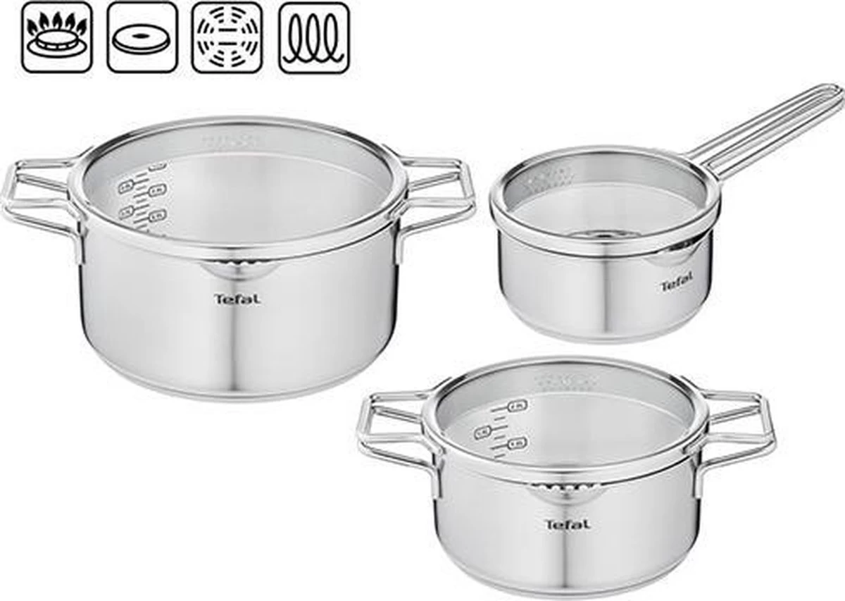 Tefal Nordica Pannenset 3 Delig - Steelpan Ø 16 Cm & Kookpan Ø 20 + Ø 24 Cm 22 Tefal Nordica Pannenset 3 Delig - Steelpan Ø 16 Cm & Kookpan Ø 20 + Ø 24 Cm - Afbeelding 20